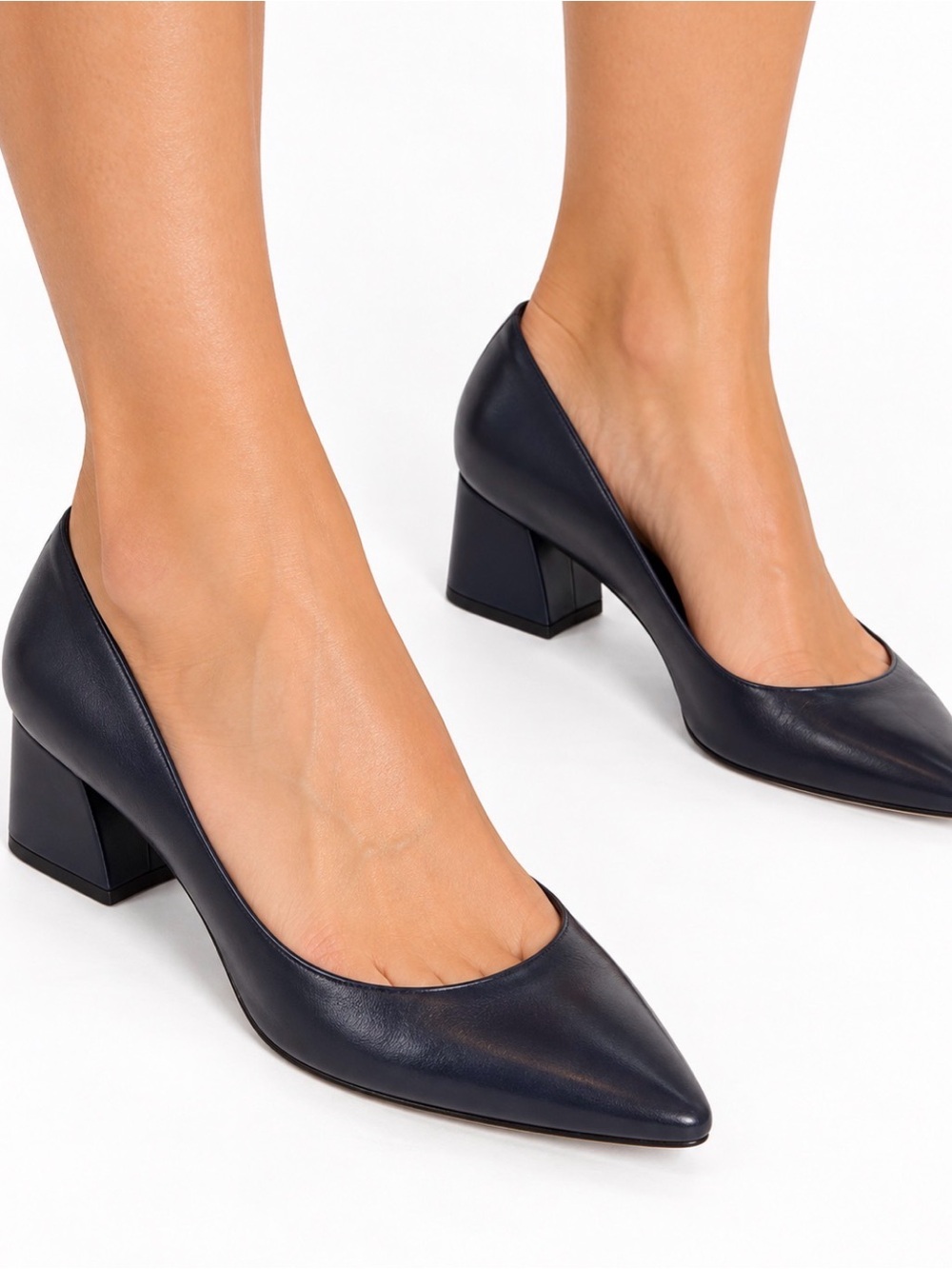 Franco Sarto NWOT Racer Leather Pointed Toe Heel Pump Career Work Navy Size 11M